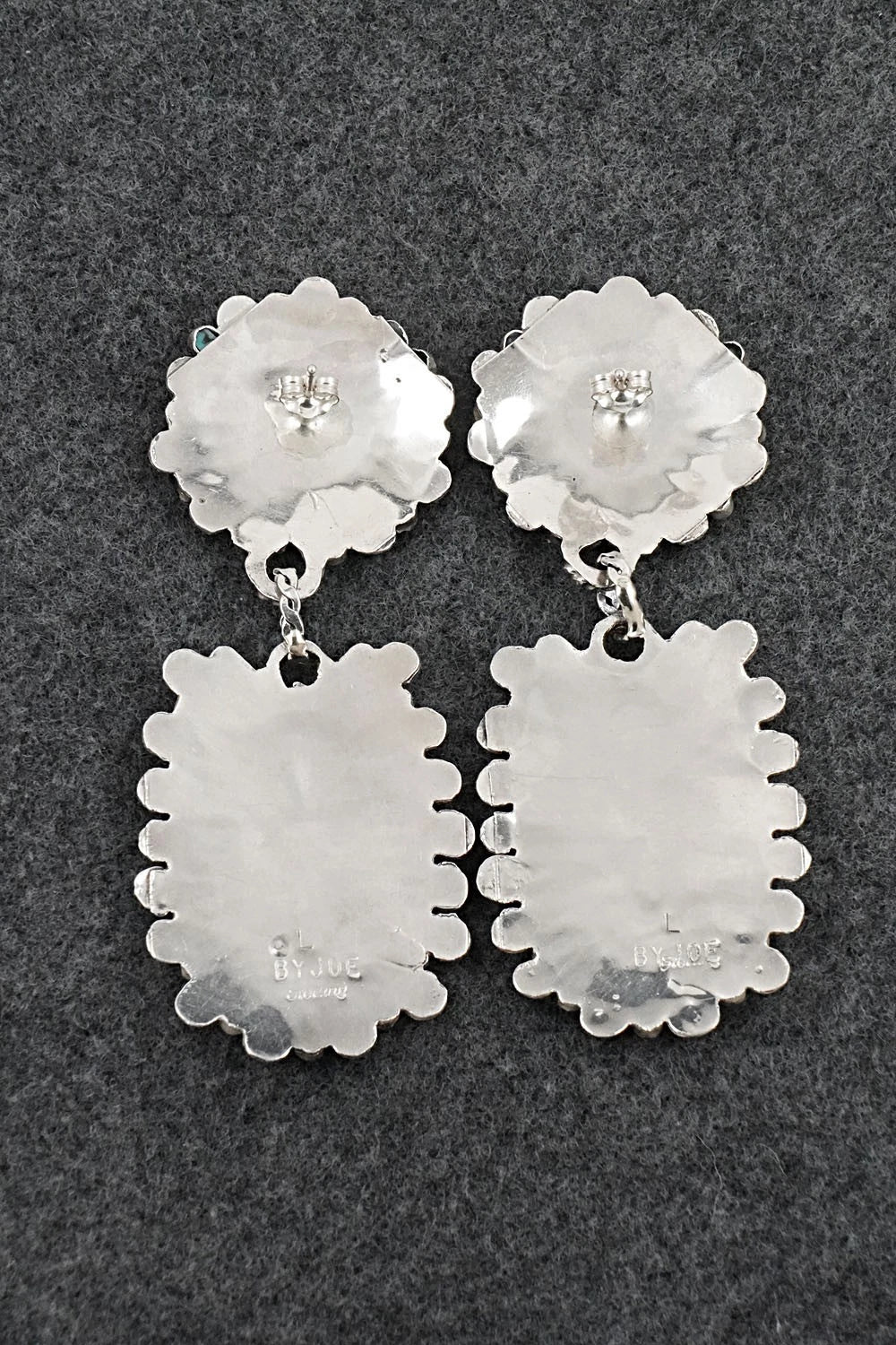 Turquoise & Sterling Silver Earrings - Lavell Byjoe