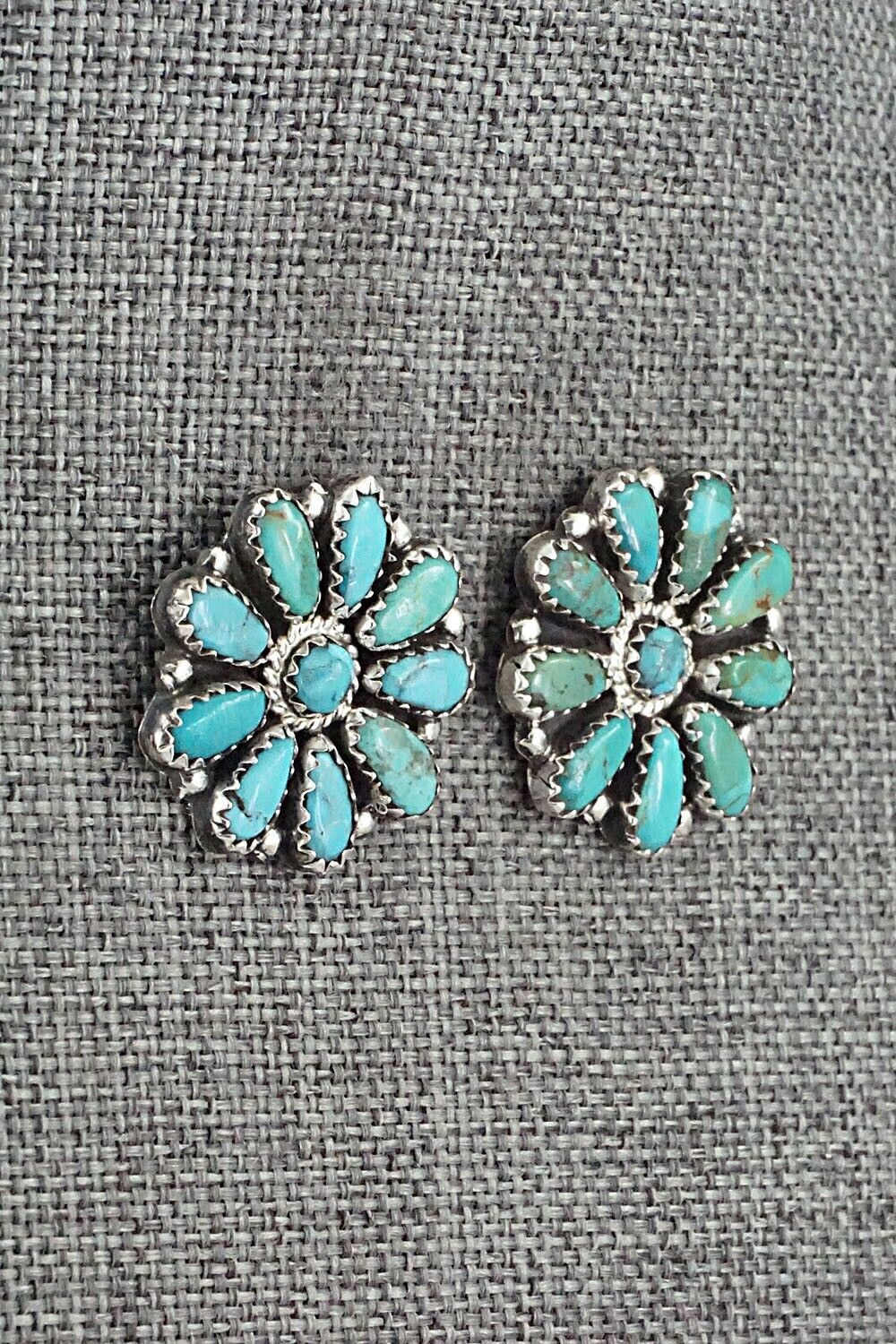 Turquoise and Sterling Silver Earrings - Zeita Begay
