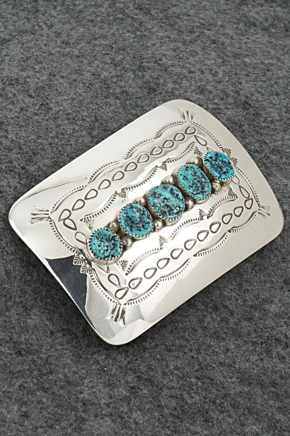 Turquoise & Sterling Silver Belt Buckle - Jolene Begay