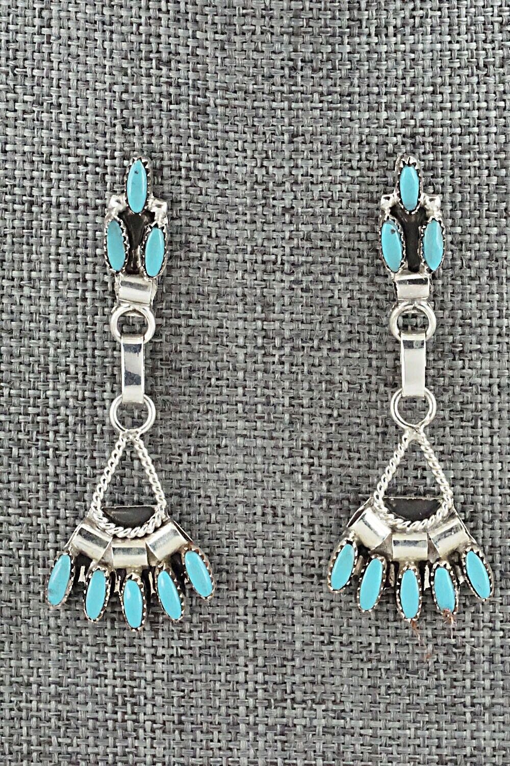 Turquoise & Sterling Silver Necklace and Earrings Set - Evonne Hustito