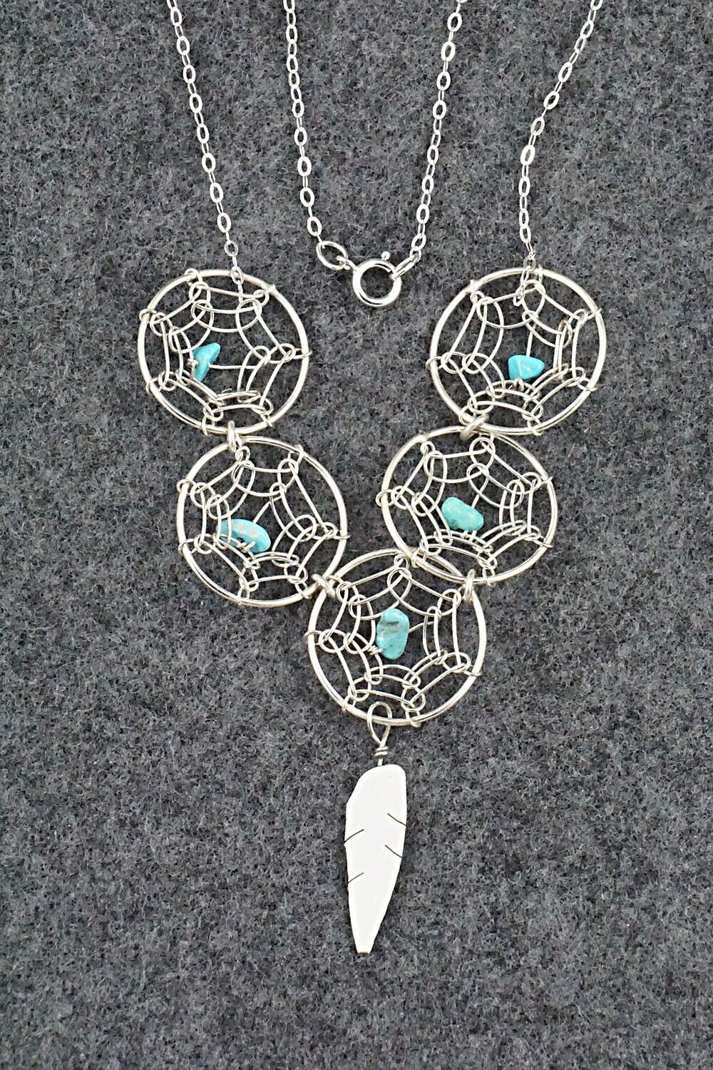 Turquoise & Sterling Silver Necklace - Lorenzo Arviso Jr.