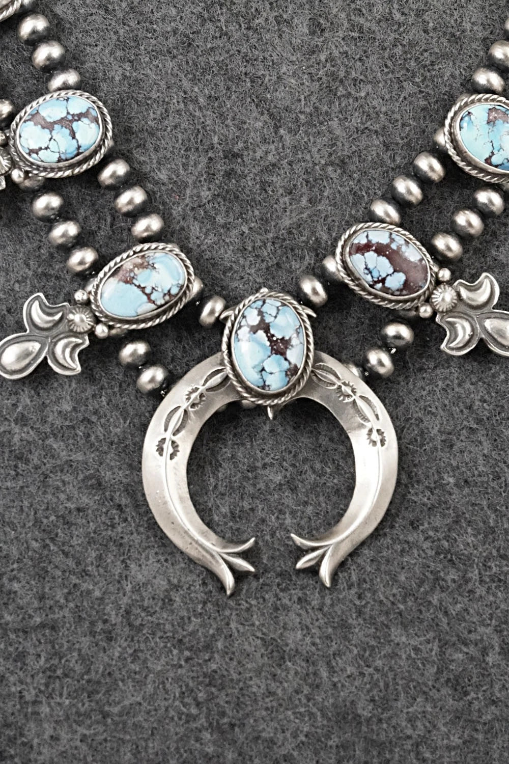 Turquoise & Sterling Silver Squash Blossom Set - Adrienne Gordon