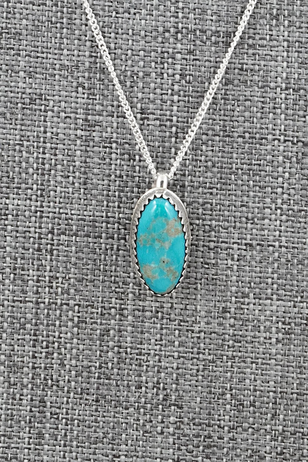 Turquoise & Sterling Silver Necklace and Earrings Set - Murray Hannaweeka
