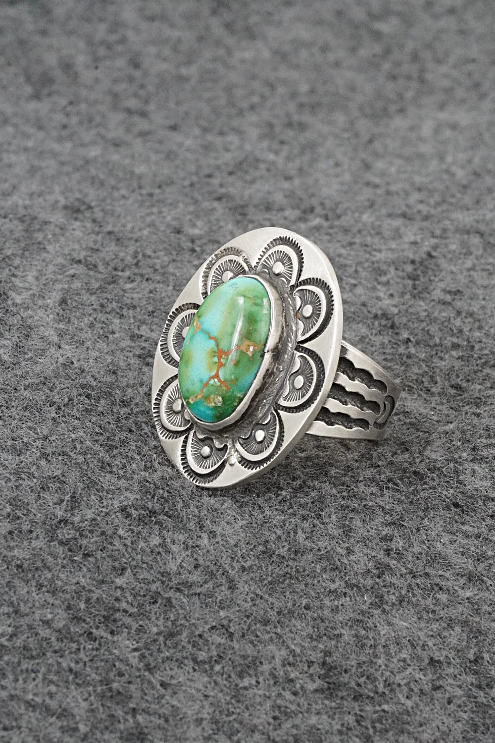 Turquoise & Sterling Silver Ring - Calvin Martinez - Size 9