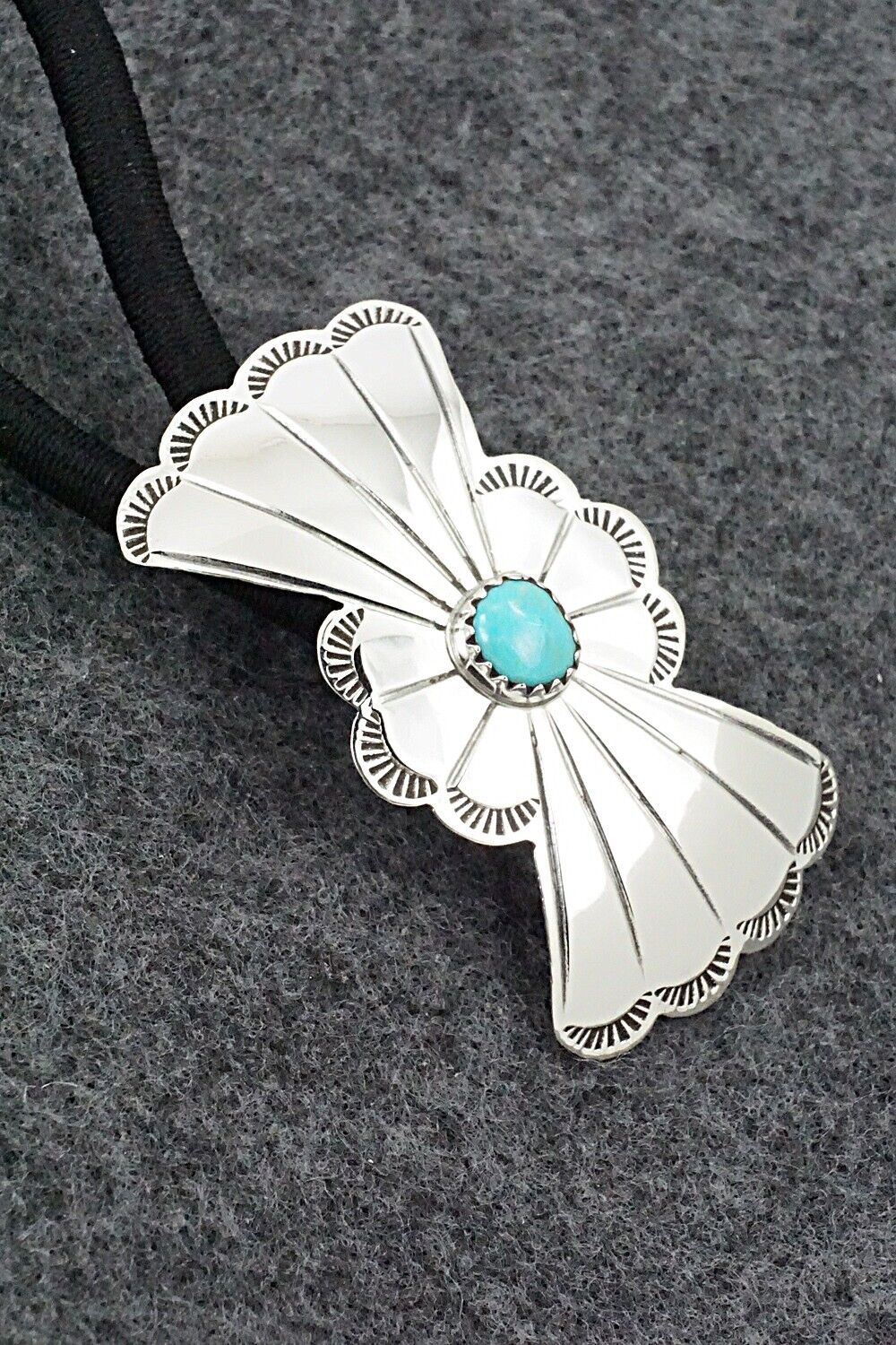 Turquoise & Sterling Silver Hair Tie - Phil Lynn