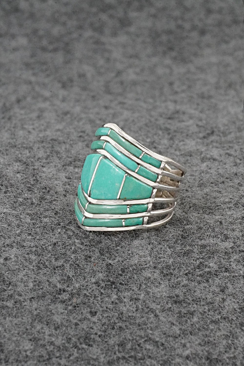 Turquoise & Sterling Silver Ring - Andrew Enrico - Size 7