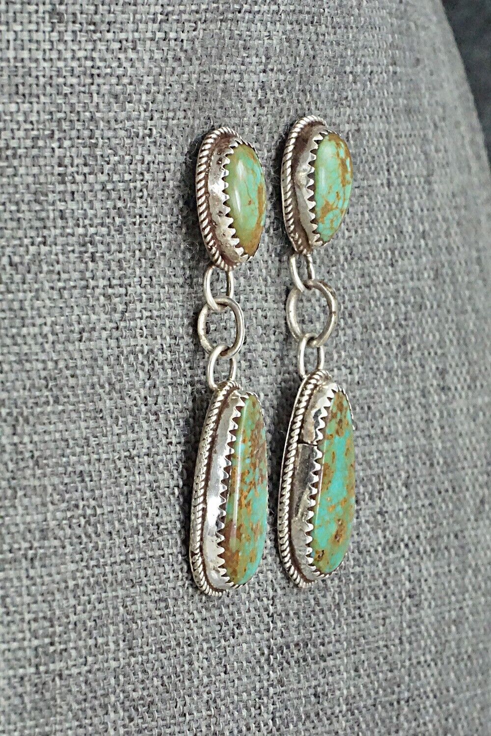 Turquoise & Sterling Silver Earrings - Ernest Hawthorne