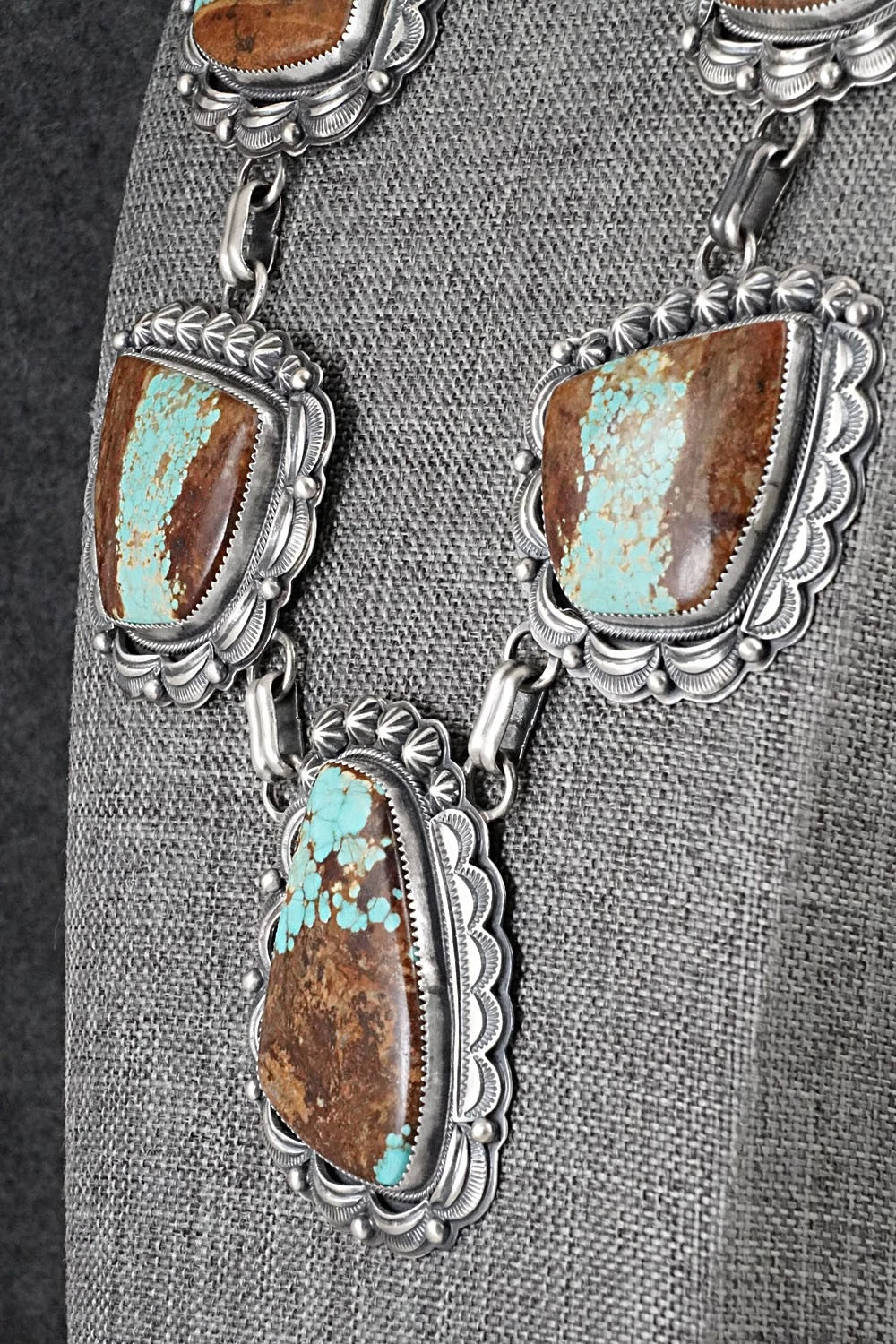 Turquoise & Sterling Silver Necklace and Earrings Set - Randy Boyd
