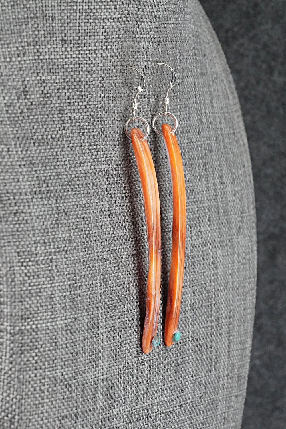 Spiny Oyster, Turquoise & Sterling Silver Earrings - Jesus Espino