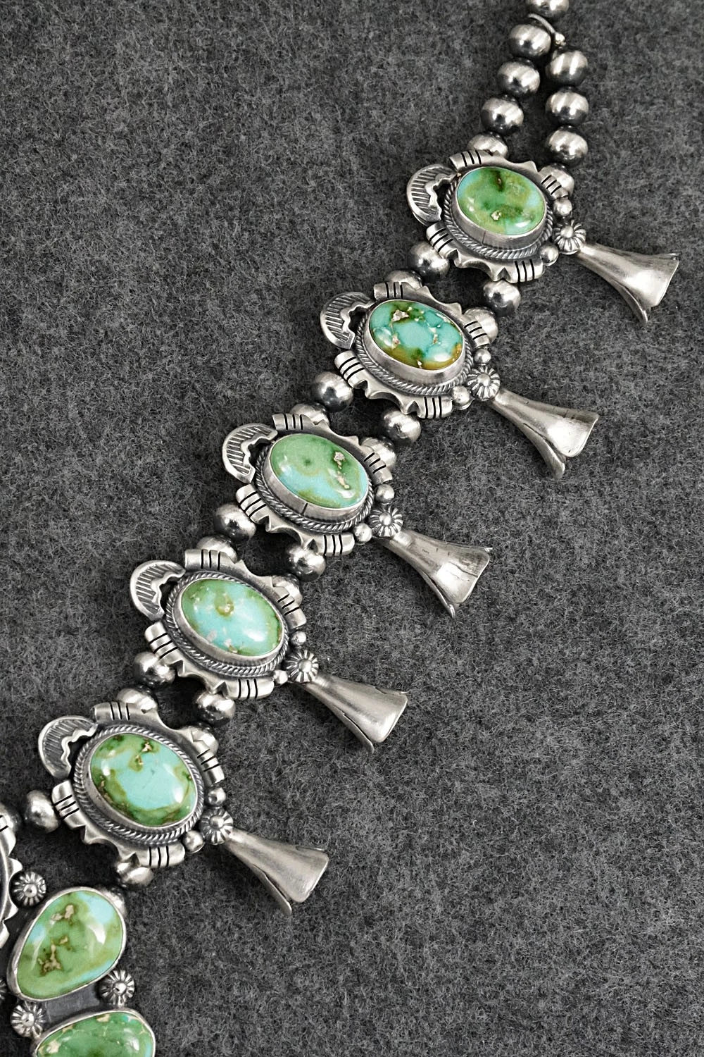 Turquoise & Sterling Silver Squash Blossom Set - Jackson Hoskie