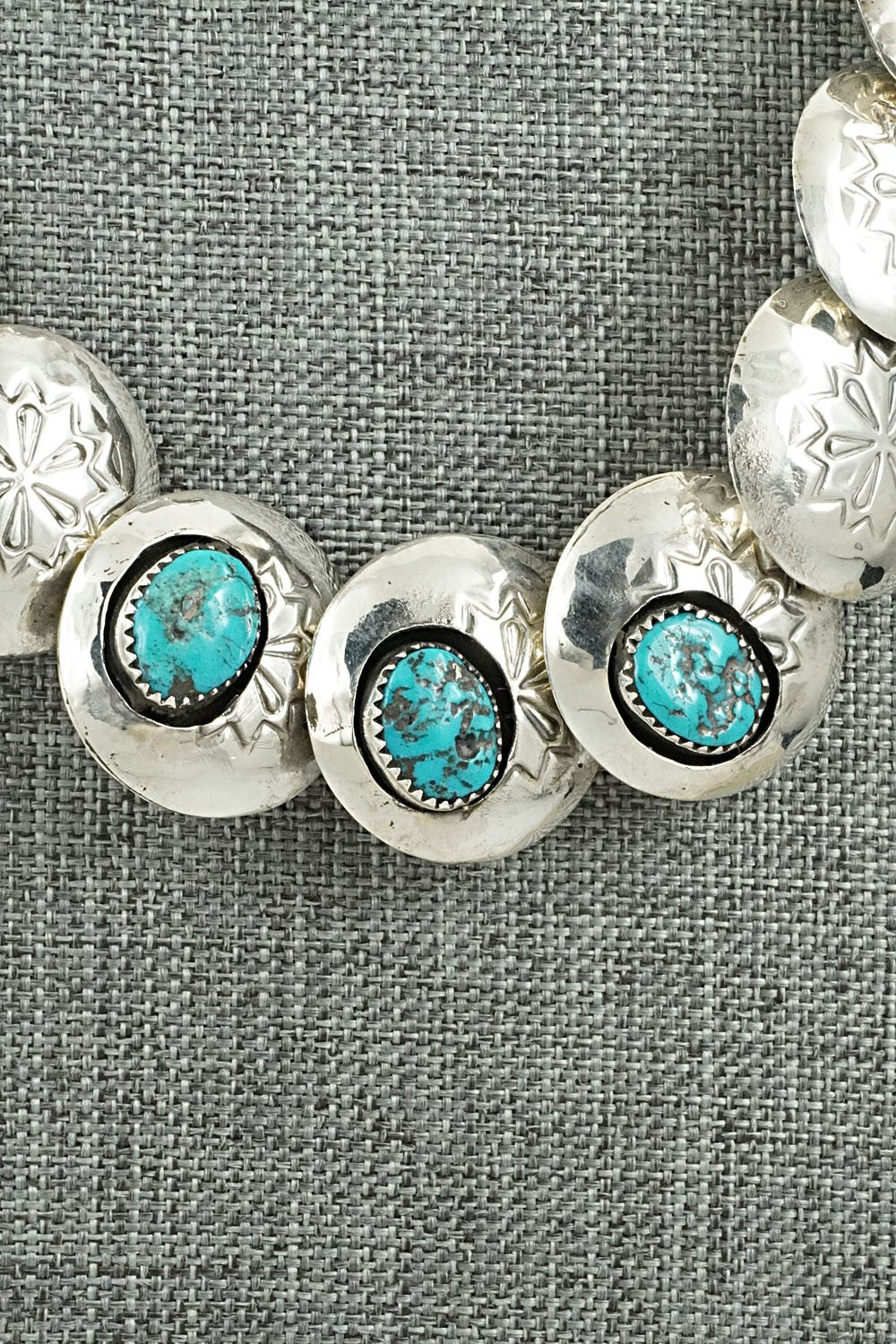 Turquoise & Sterling Silver Necklace and Earrings Set - Tim Thompson
