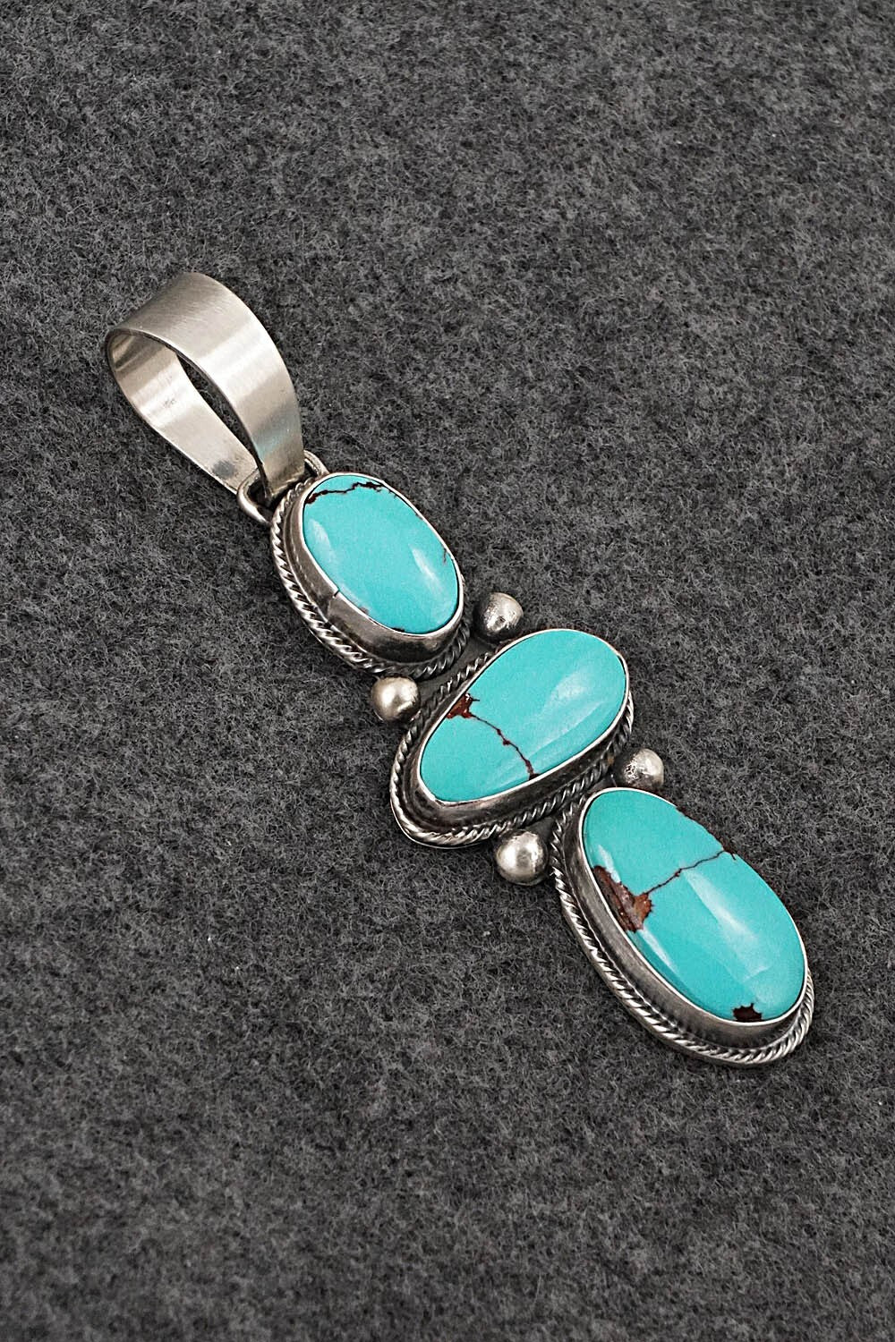 Turquoise & Sterling Silver Pendant and Earrings Set - Bobby Johnson