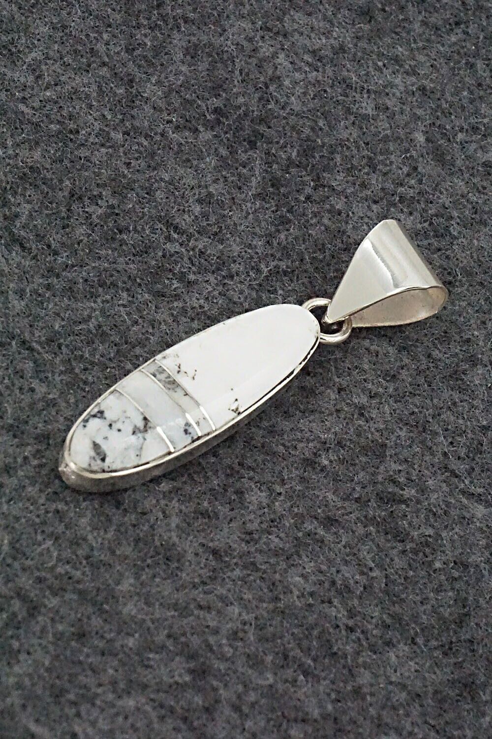 White Buffalo & Sterling Silver Pendant - Harold Smith
