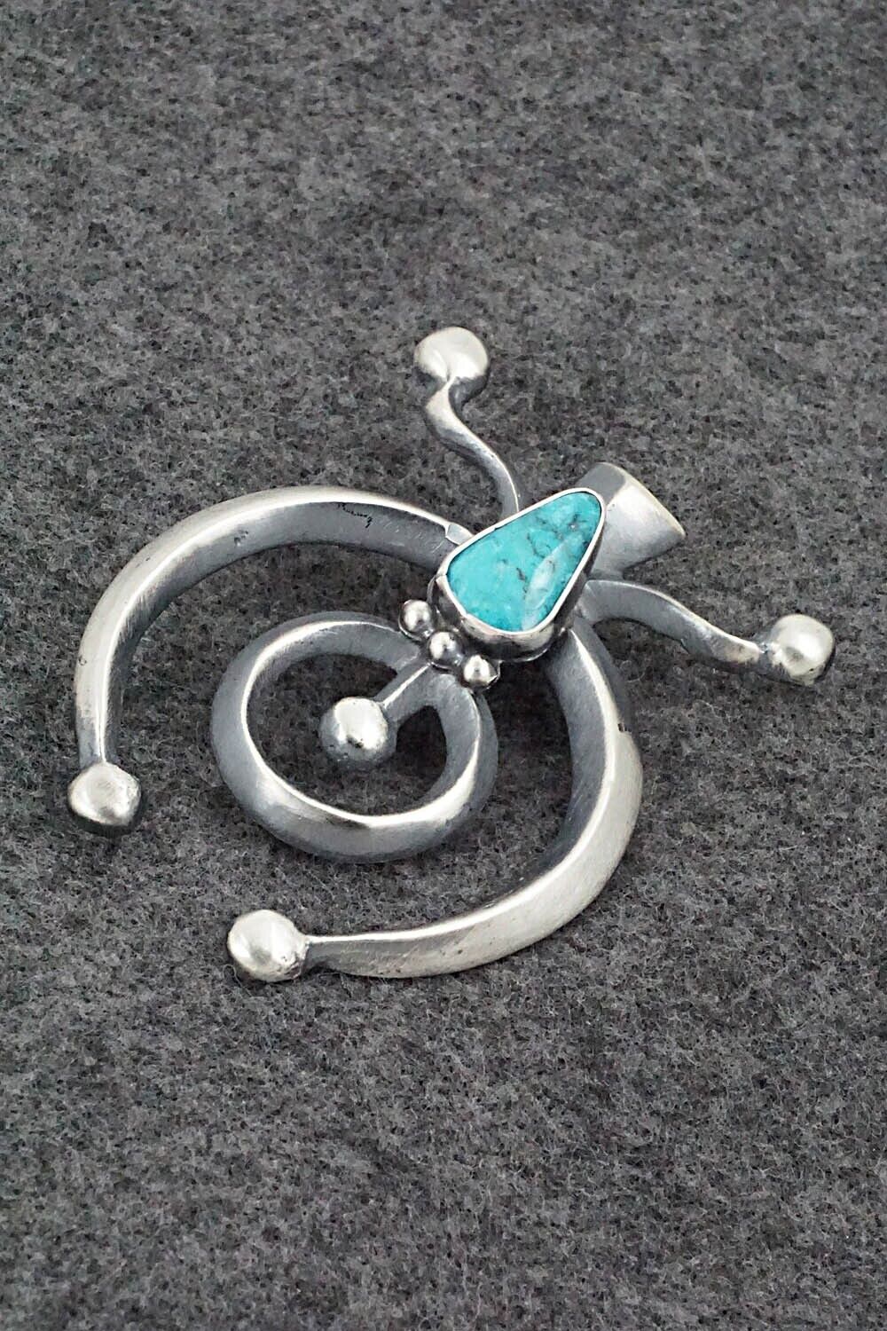 Turquoise & Sterling Silver Pendant - Harrison Bitsue