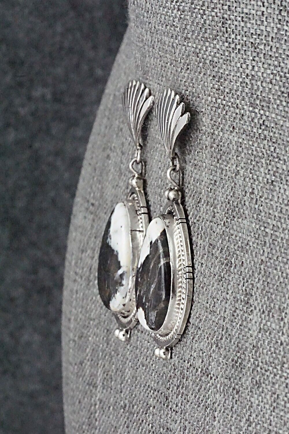 White Buffalo & Sterling Silver Earrings - Annie Spencer