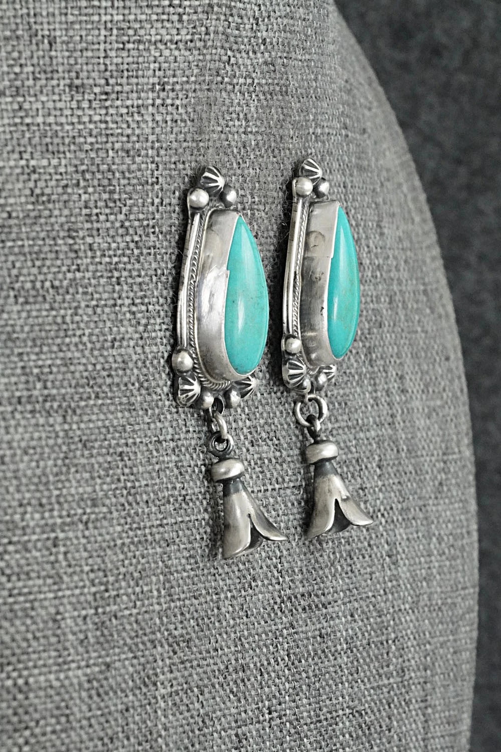Turquoise & Sterling Silver Earrings - Bobby Johnson