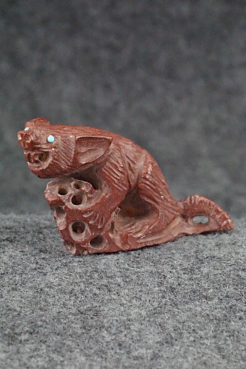 Rat with Cheese Zuni Fetish - Derrick Kaamasee