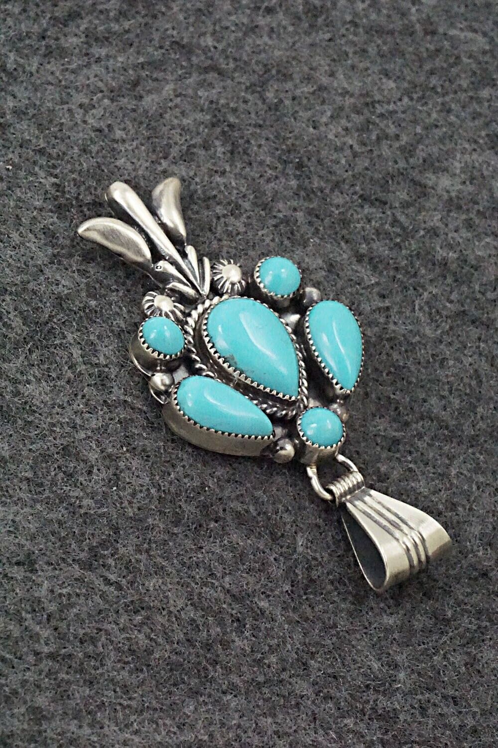 Turquoise and Sterling Silver Pendant - Bobby Platero