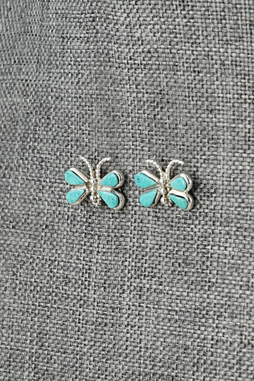Turquoise and Sterling Silver Earrings - Gilbert Weebothee