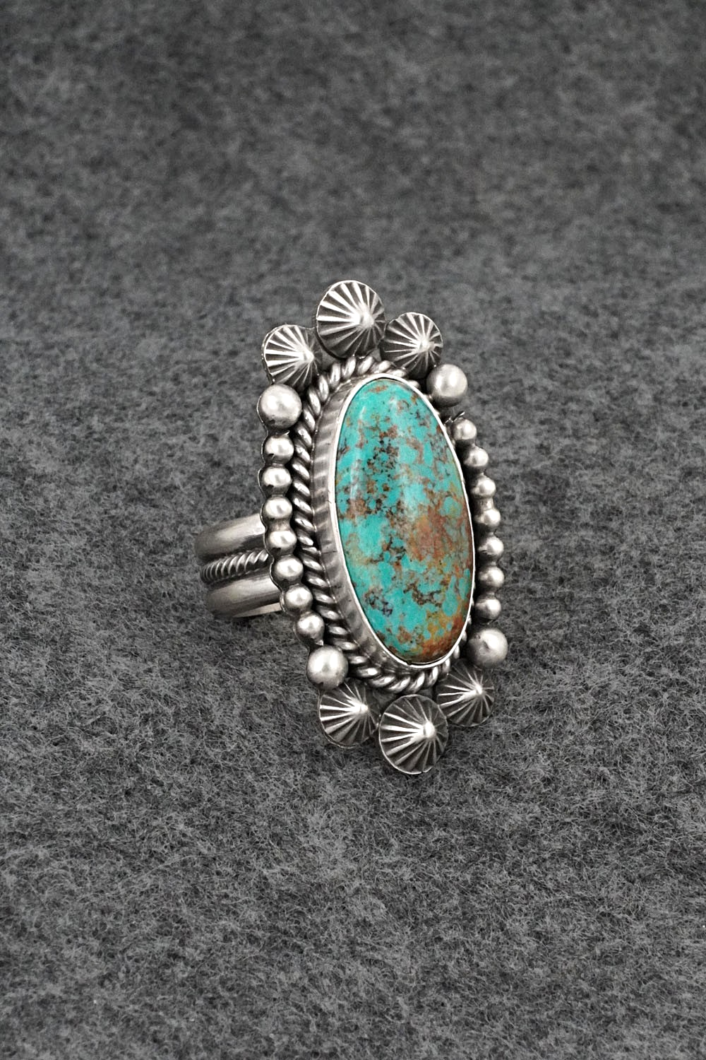 Turquoise & Sterling Silver Ring - Michael Calladitto - Size 8