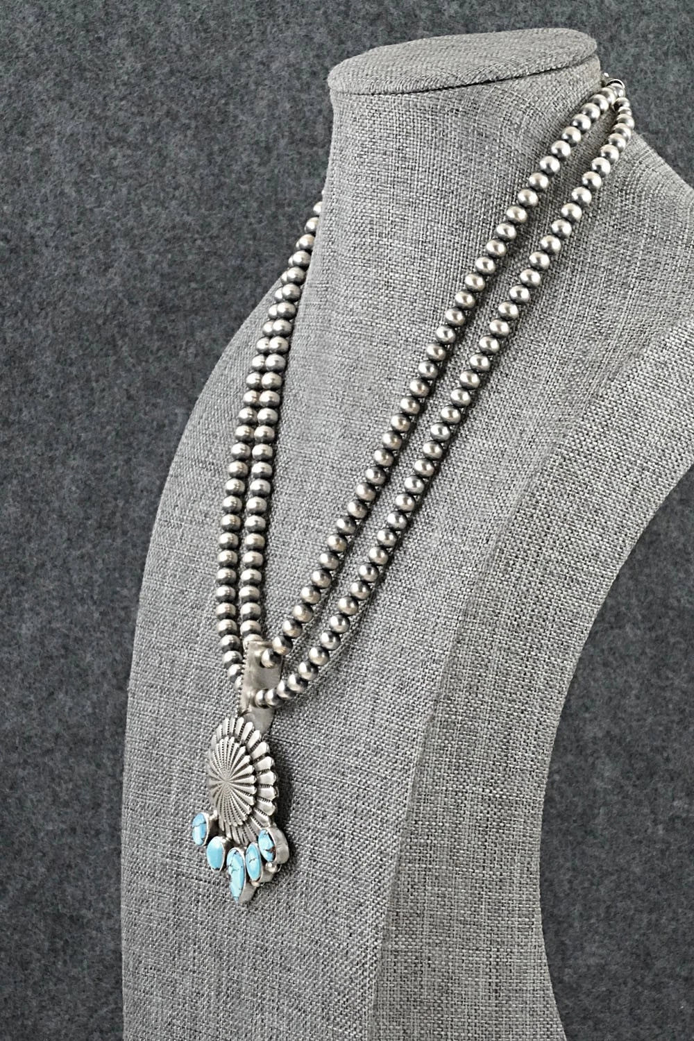 Turquoise & Sterling Silver Necklace - Tom Lewis