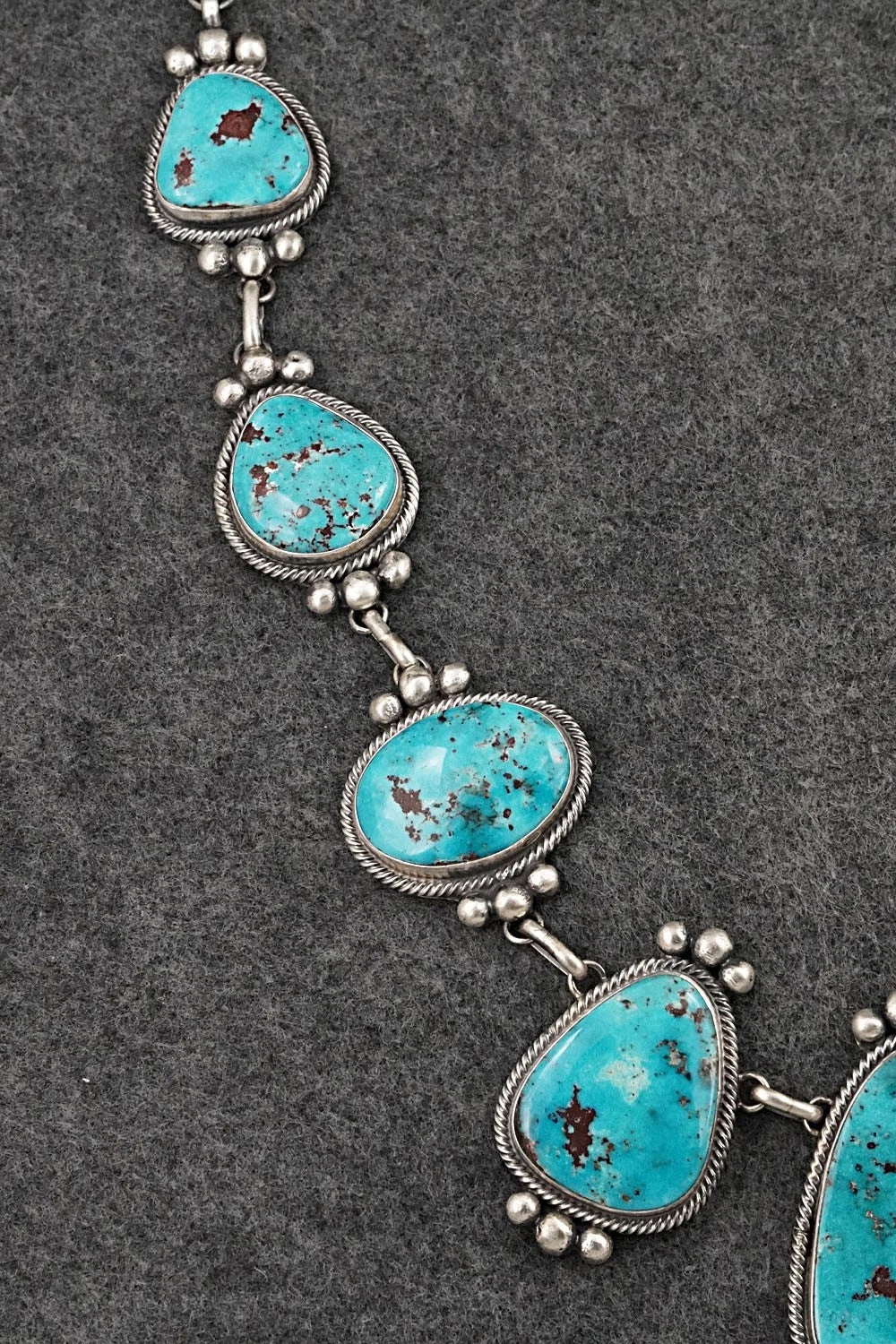 Turquoise & Sterling Silver Necklace and Earrings Set - Kathleen Livingston