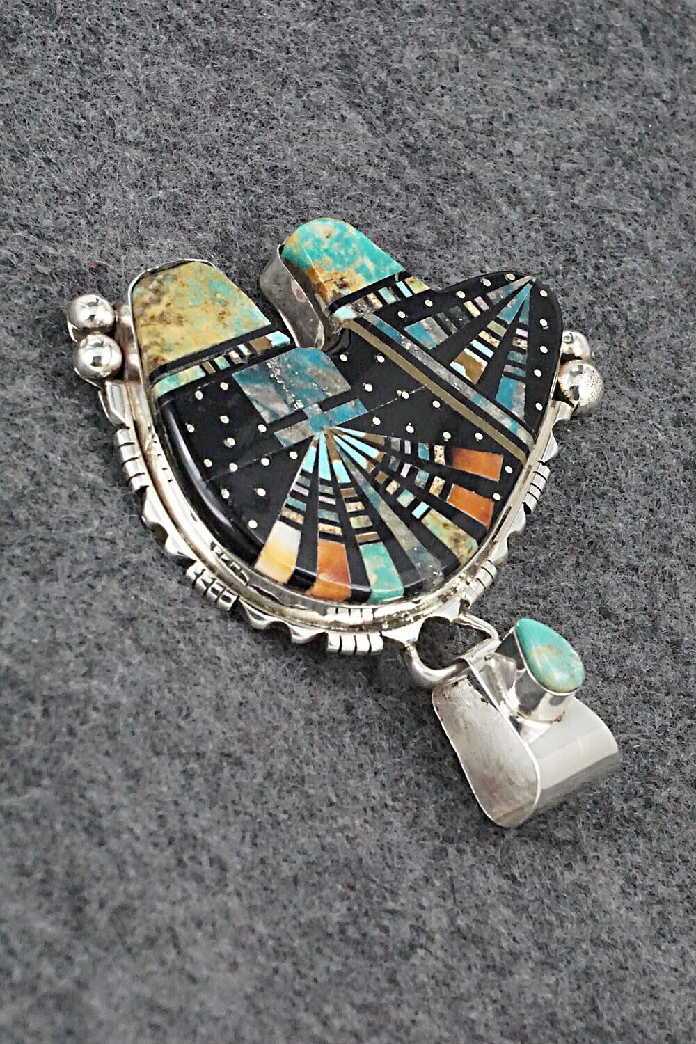 Multi Stone & Sterling Silver Pendant - Ray Jack