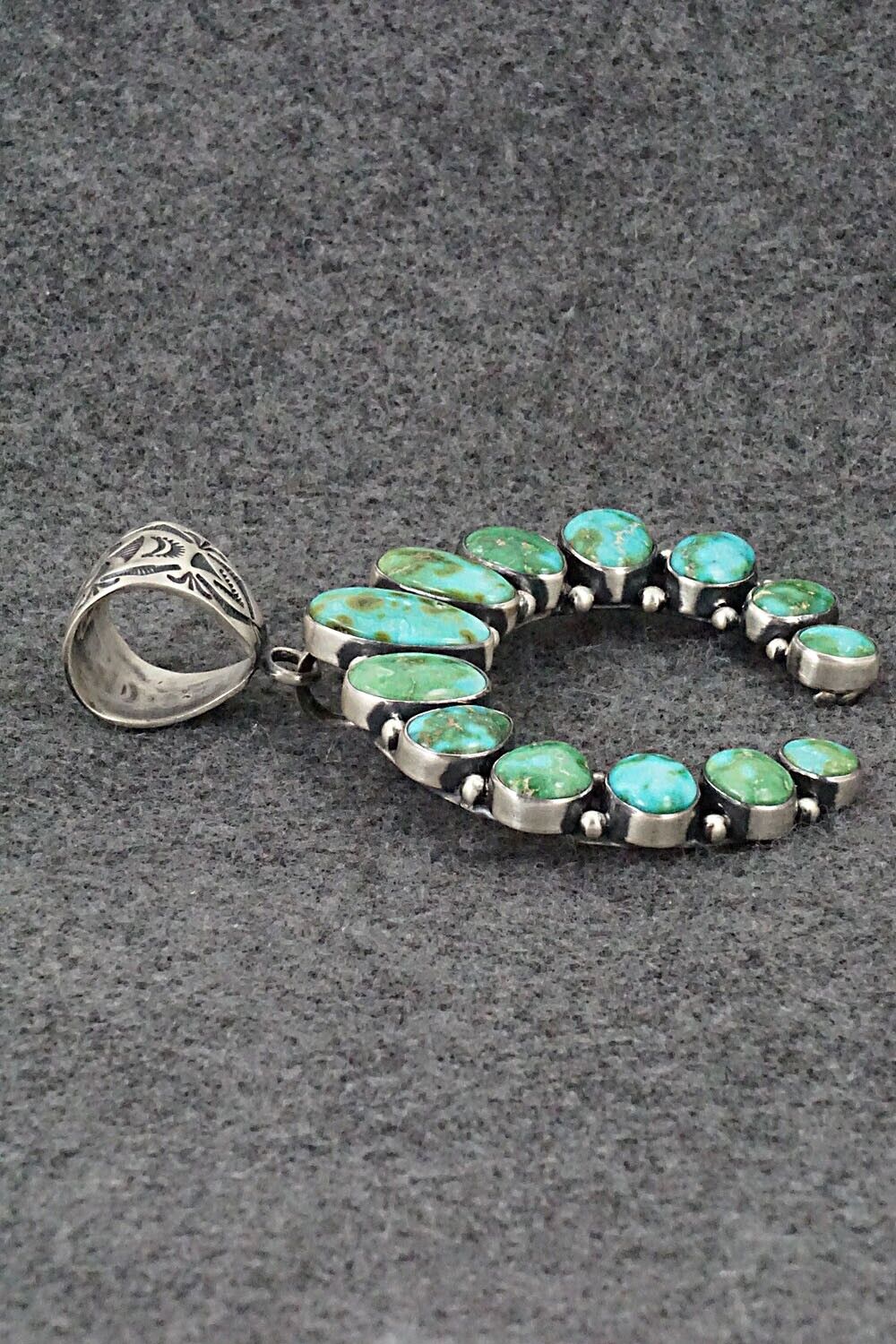 Turquoise & Sterling Silver Naja Pendant - Bernyse Chavez