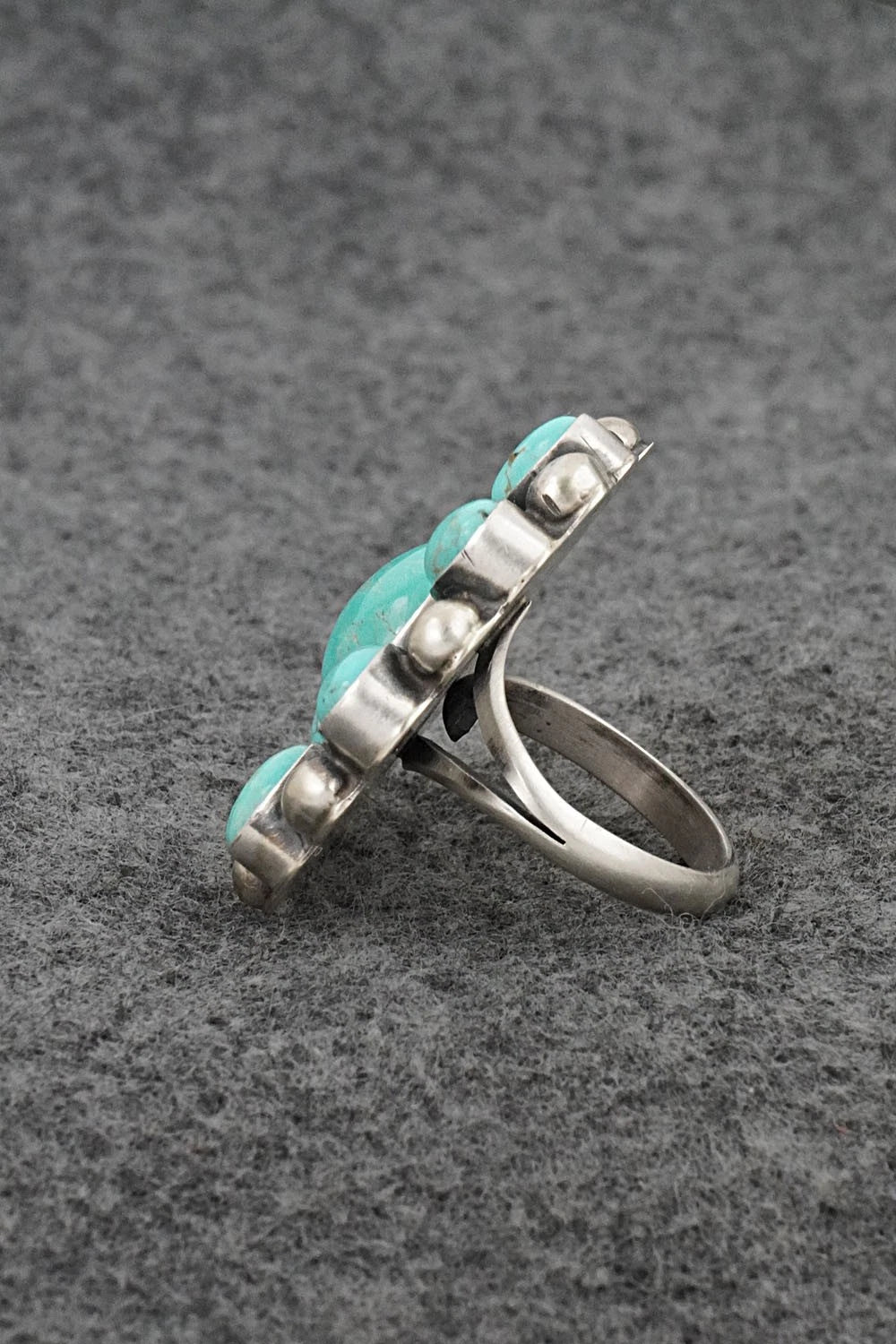 Turquoise & Sterling Silver Ring - Kathleen Livingston - Size Adjustable