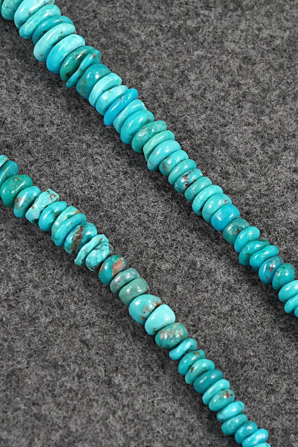 Turquoise & Sterling Silver Necklace 22" - Doreen Jake