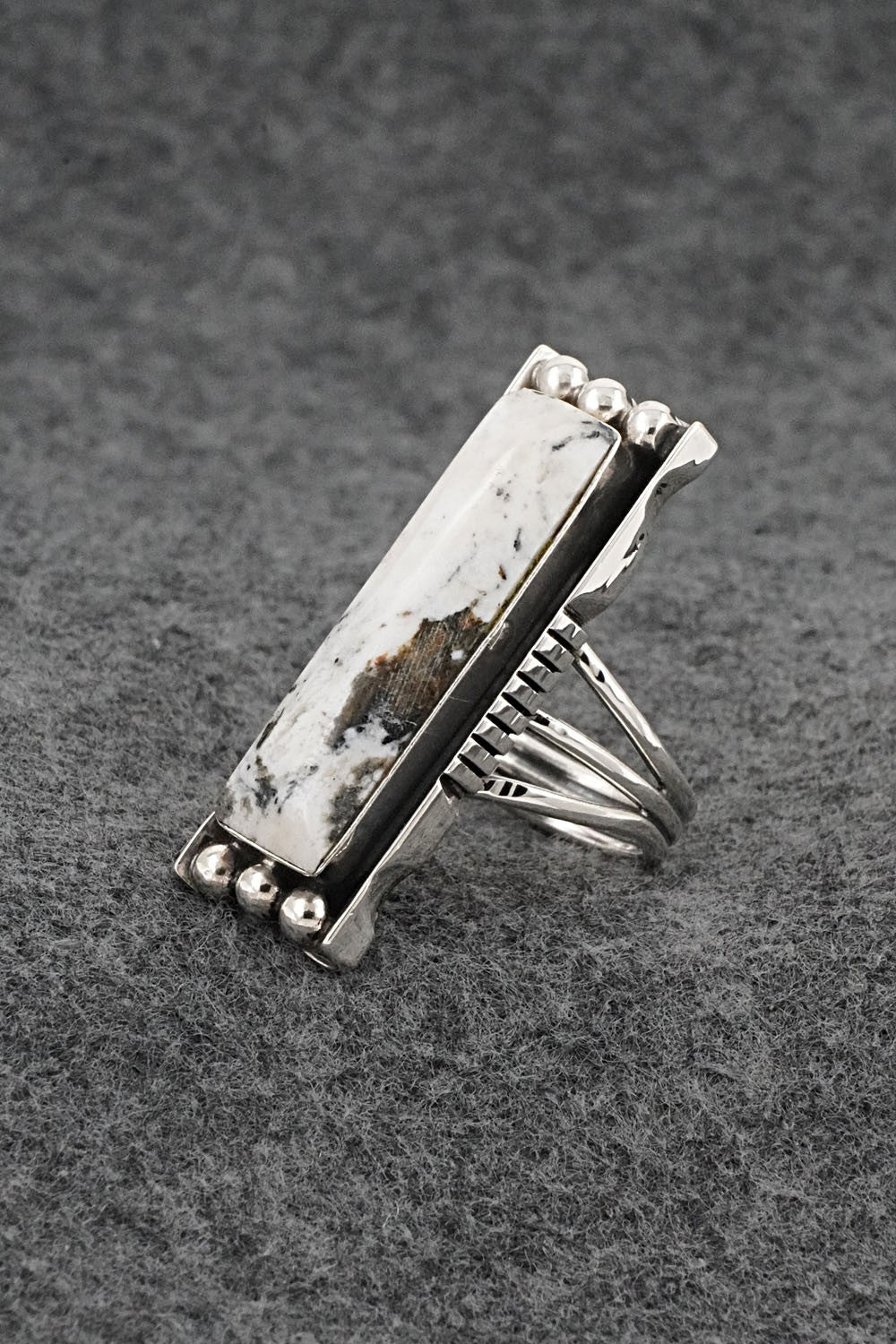 White Buffalo & Sterling Silver Ring - Larson Lee - Size 10