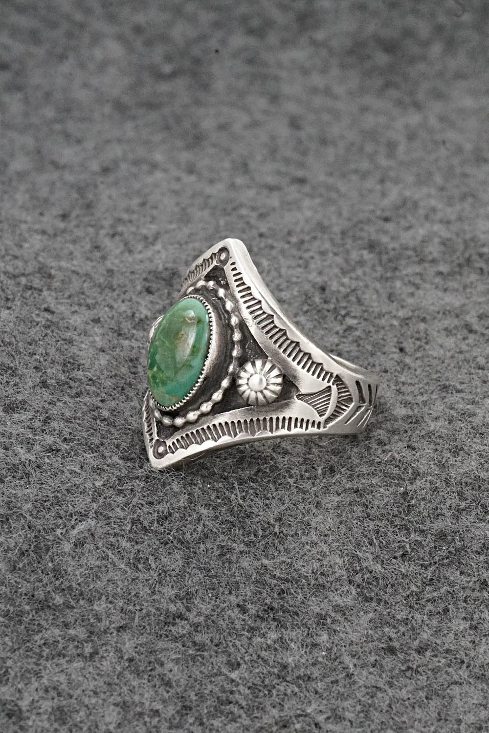 Turquoise & Sterling Silver Ring - Calvin Martinez - Size 10