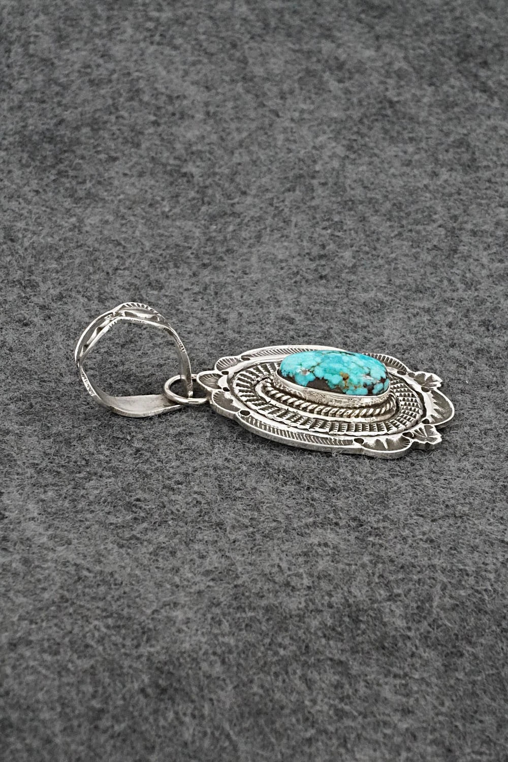 Turquoise & Sterling Silver Pendant - Leonard Maloney