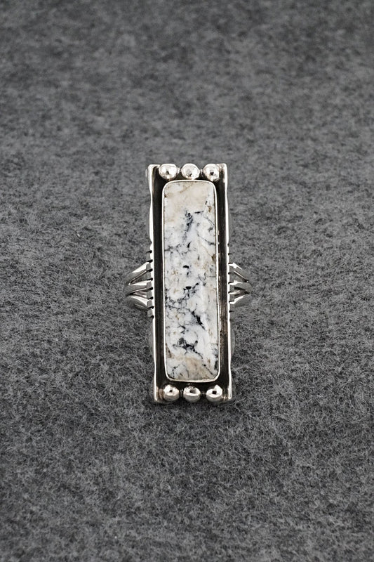 White Buffalo & Sterling Silver Ring - Larson Lee - Size 8