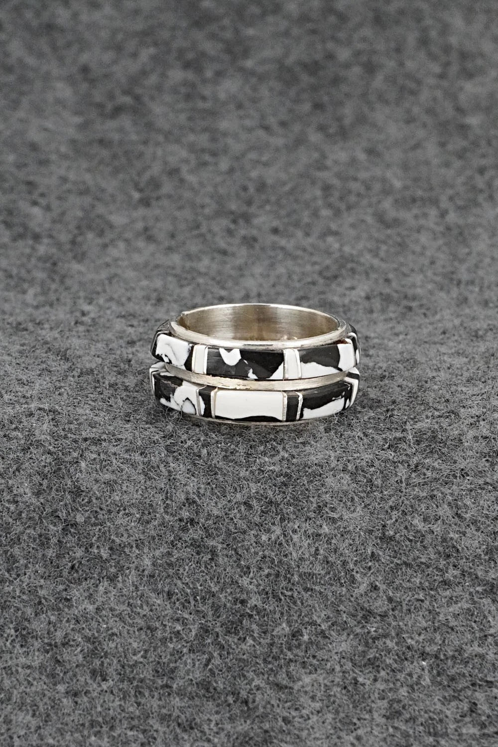White Buffalo & Sterling Silver Ring - Terrance Panteah - Size 9