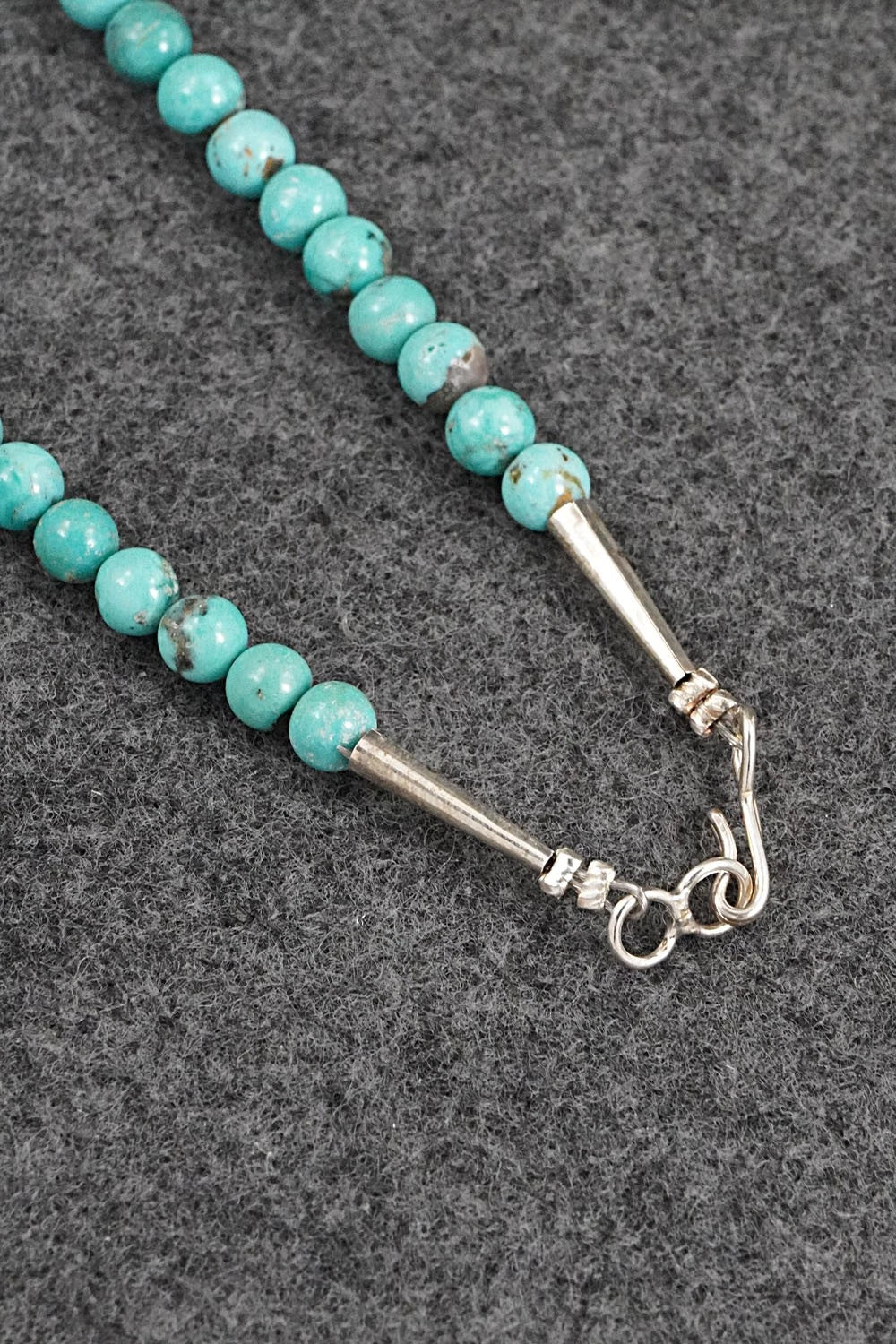 Turquoise & Sterling Silver Necklace 18" - Doreen Jake