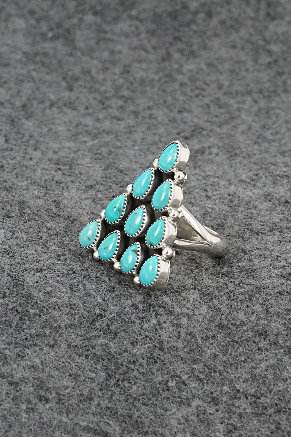 Turquoise & Sterling Silver Ring - Loretta Delgarito - Size 6.75