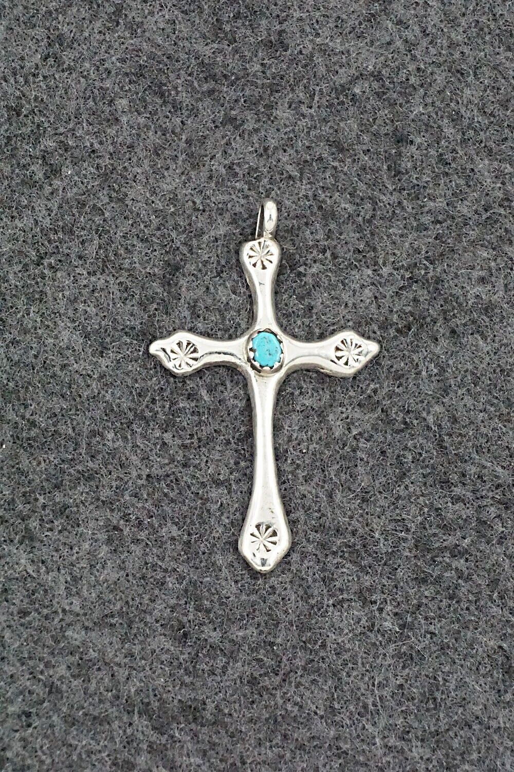 Turquoise & Sterling Silver Pendant - Thomas Johnson