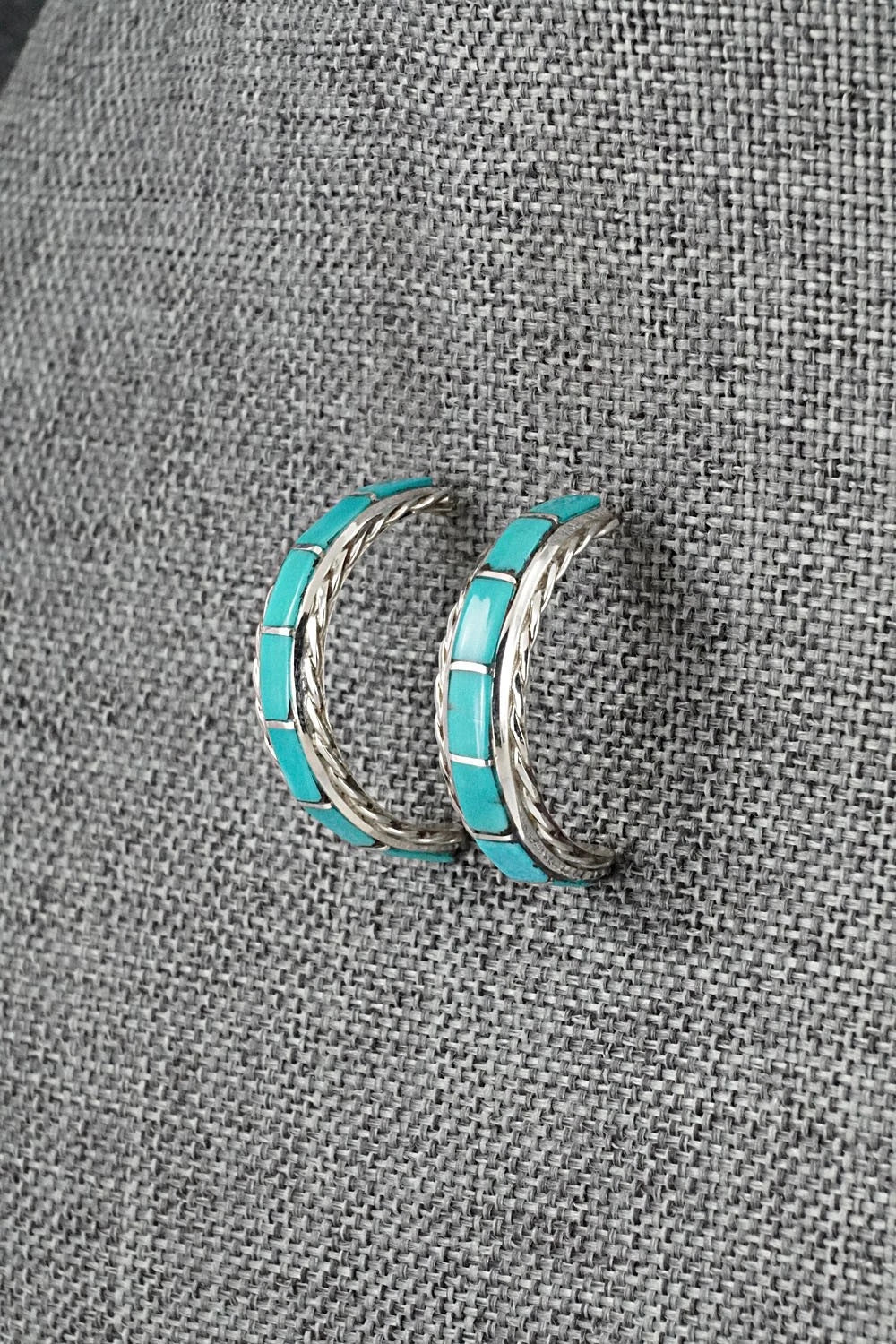 Turquoise & Sterling Silver Earrings - Malcolm Chavez