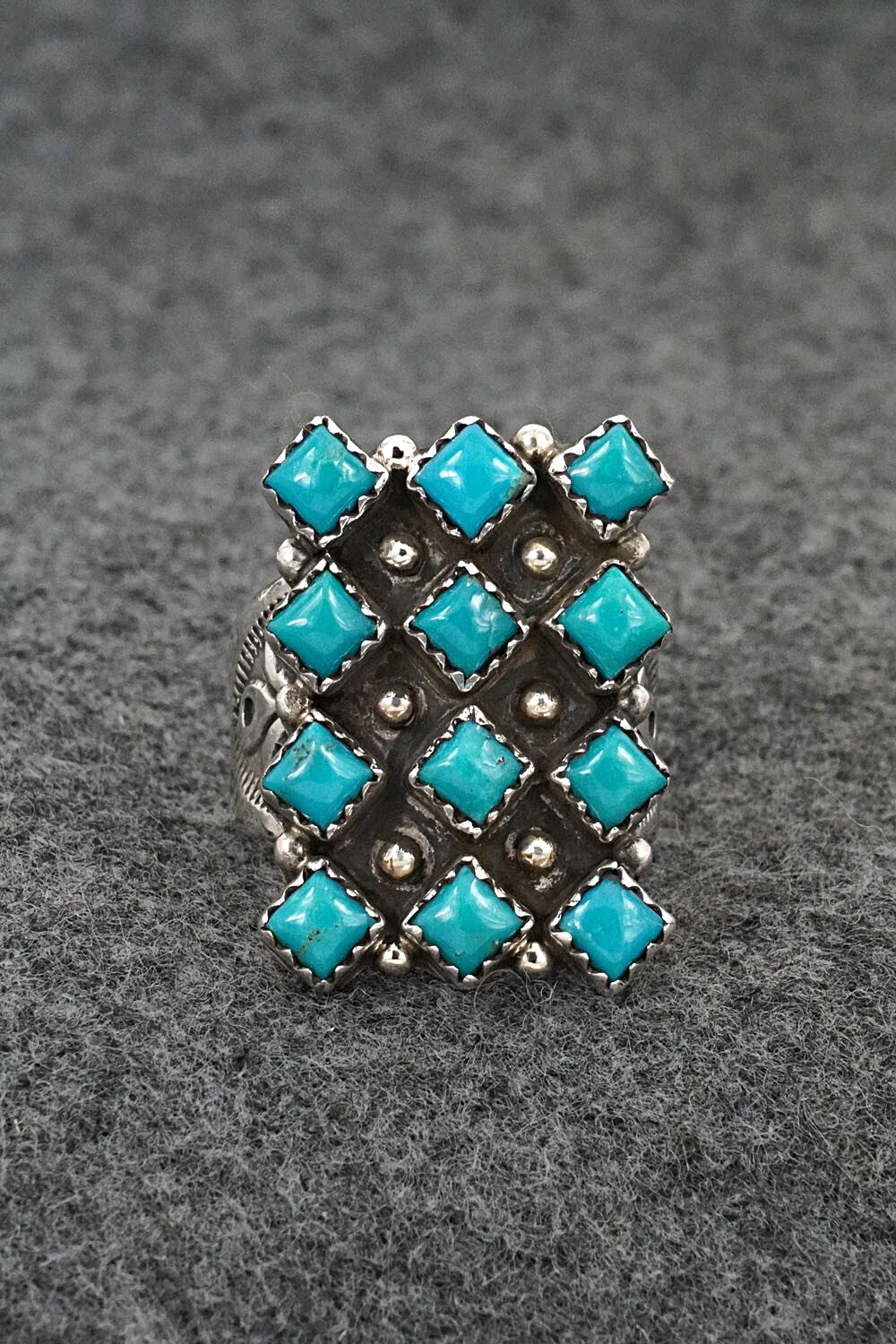 Turquoise & Sterling Silver Ring - Verley Betone - Size 8
