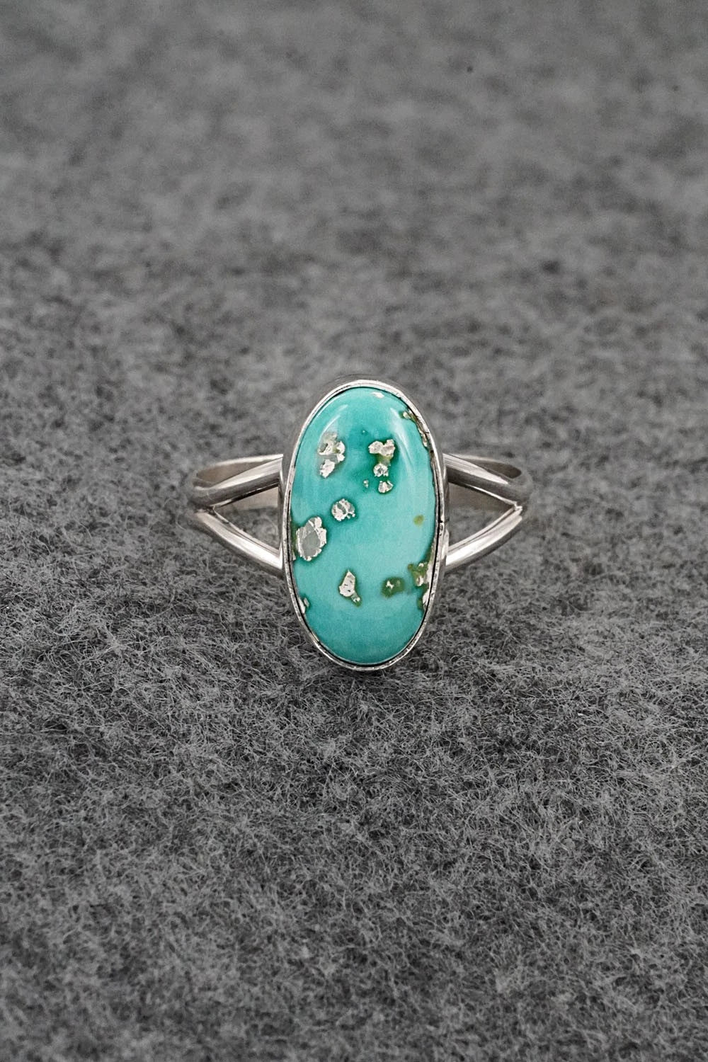 Turquoise & Sterling Silver Ring - Rosemary Saunders - Size 9