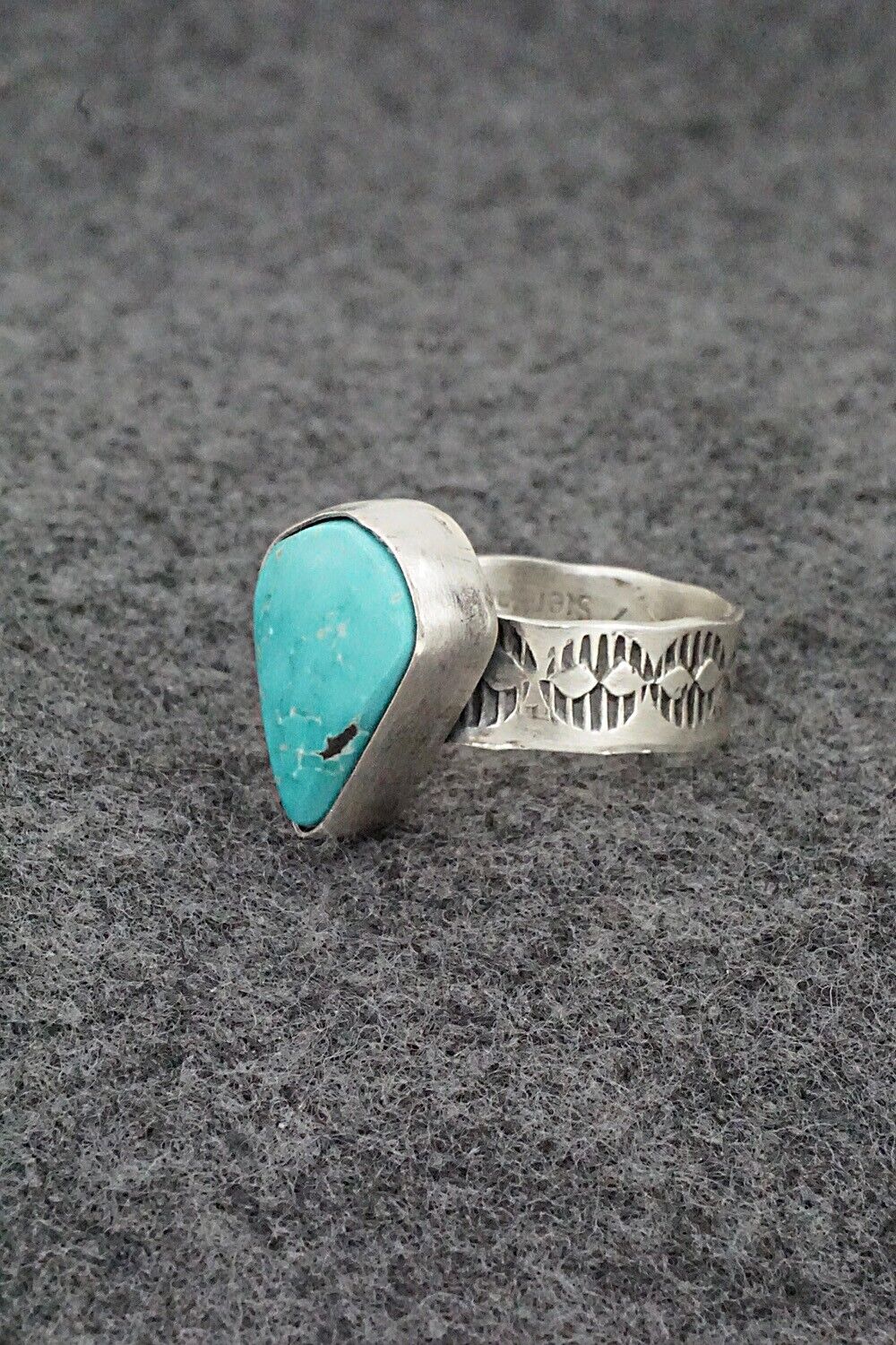 Turquoise & Sterling Silver Ring - Danny Henio - Size 8.5