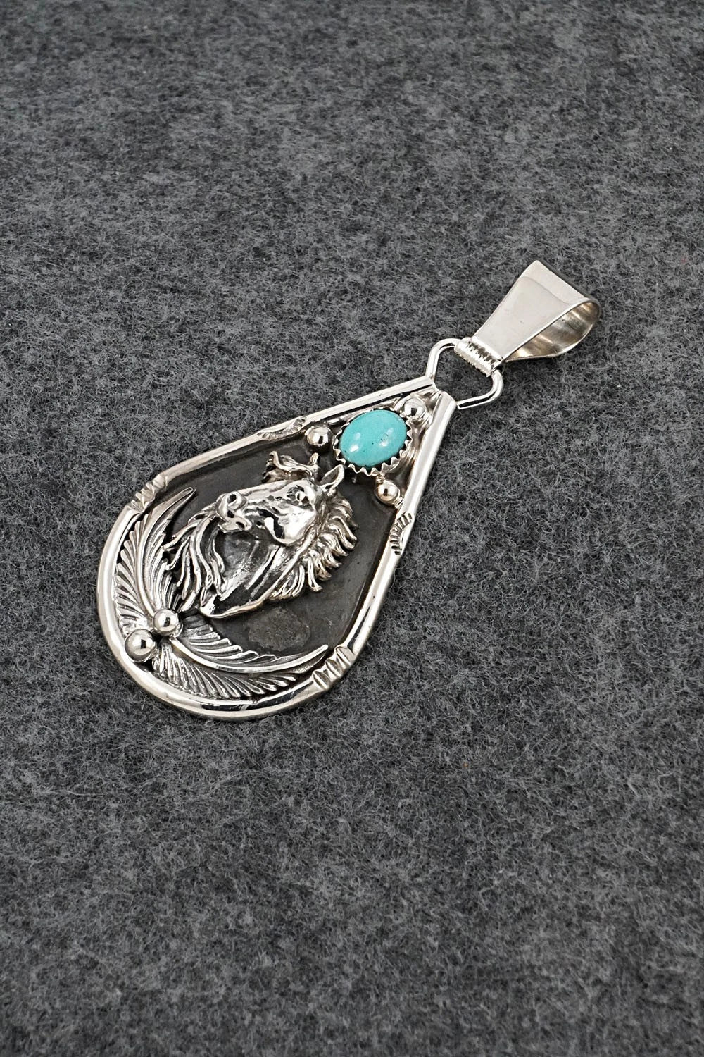Turquoise & Sterling Silver Pendant - Darrell Morgan