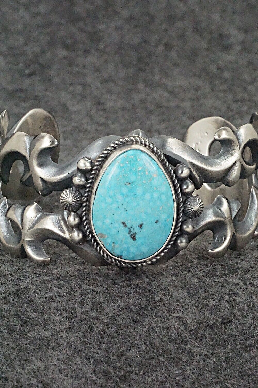 Turquoise & Sterling Silver Bracelet - Harrison Bitsue