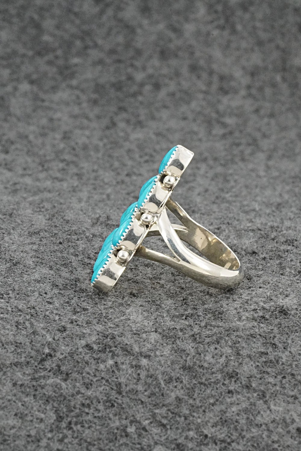 Turquoise & Sterling Silver Ring - Loretta Delgarito - Size 6.5
