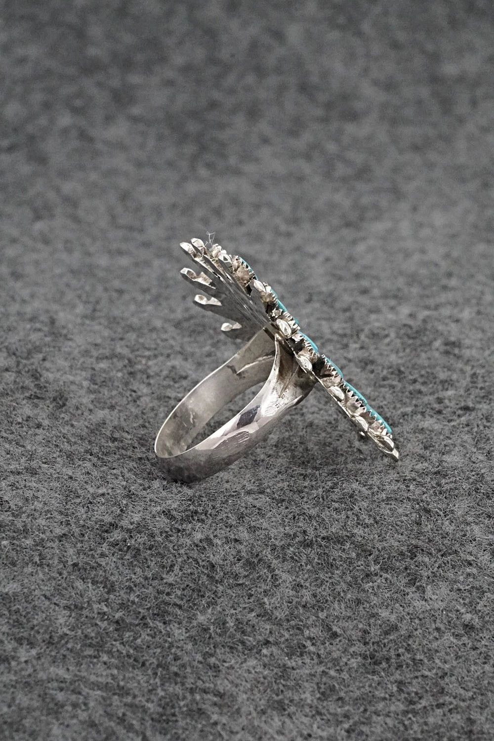 Turquoise & Sterling Silver Ring - Evonne Hustito - Size 9