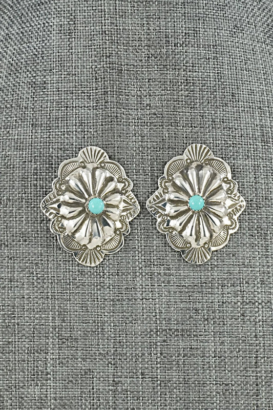 Turquoise & Sterling Silver Earrings - Charlotte Blackgoat
