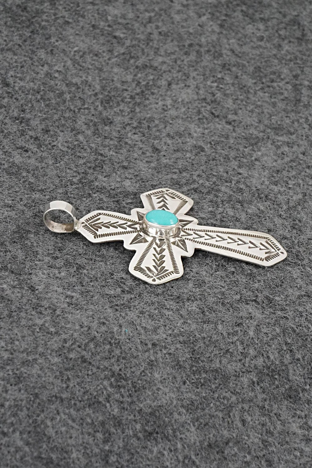 Turquoise & Sterling Silver Pendant - Arnold Blackgoat