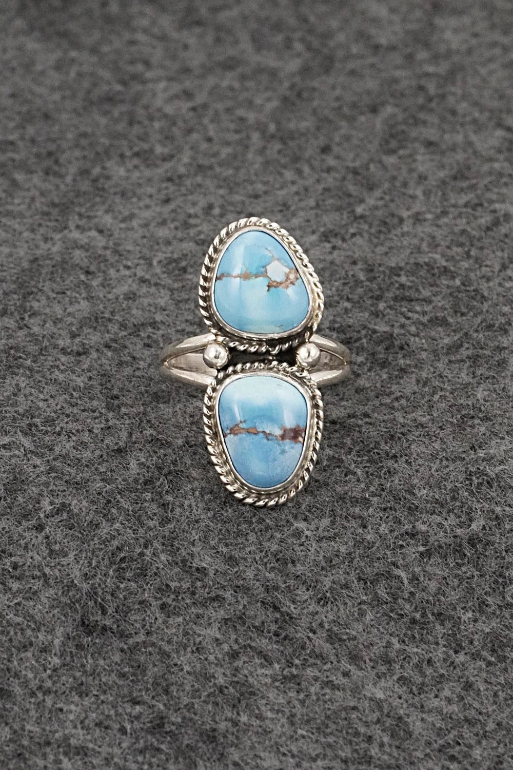Turquoise & Sterling Silver Ring - Eugene Gruber - Size 8