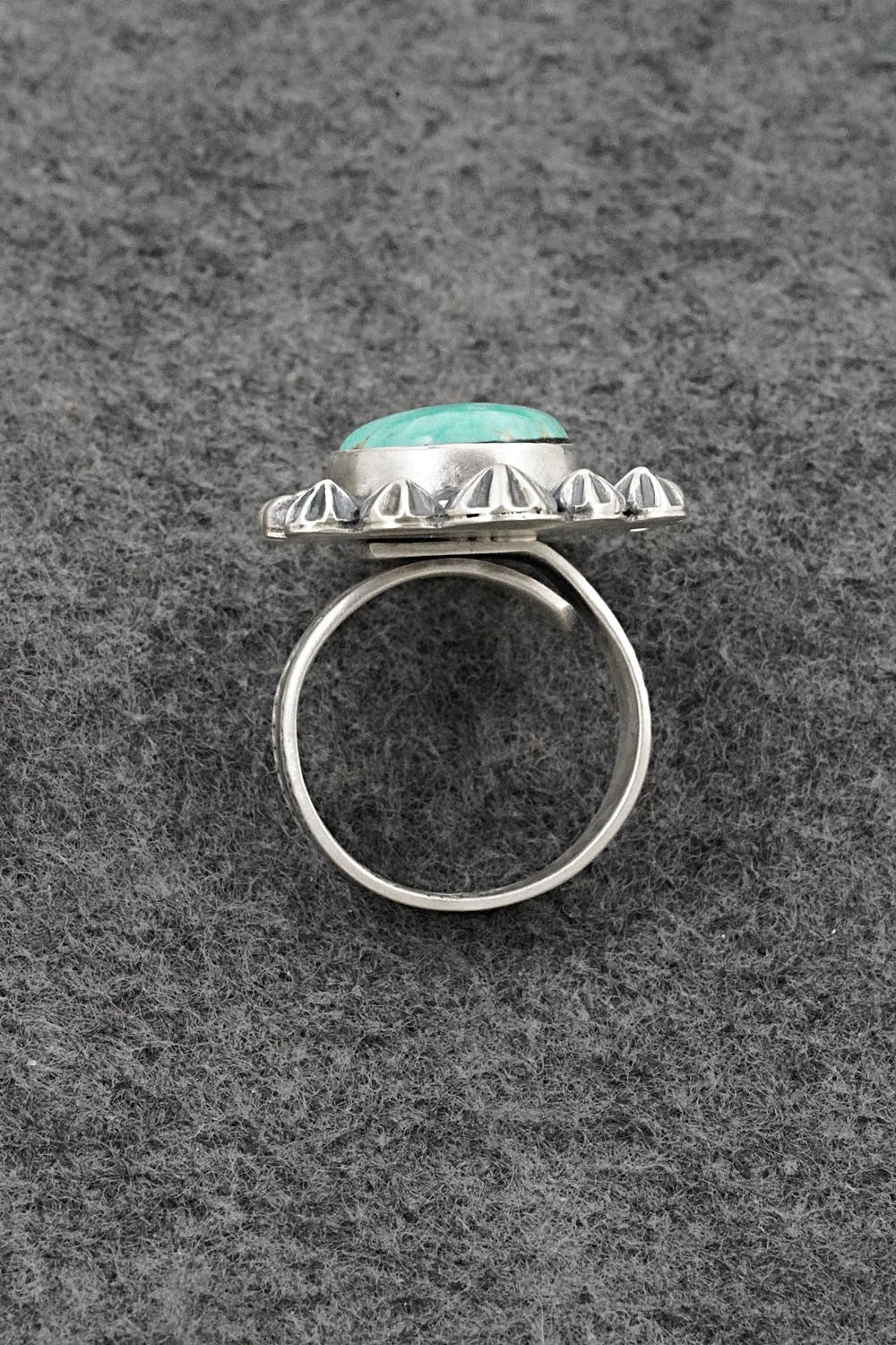 Turquoise & Sterling Silver Ring - Cordell Platero - Size Adjustable